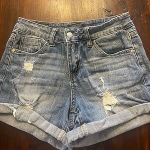 Judy Blue Women's Distressed Denim Shorts - small